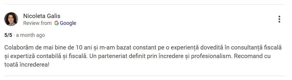 Testimonial Cristina Sterns Sterns Expert Accounting si Sterns Financial Advisor